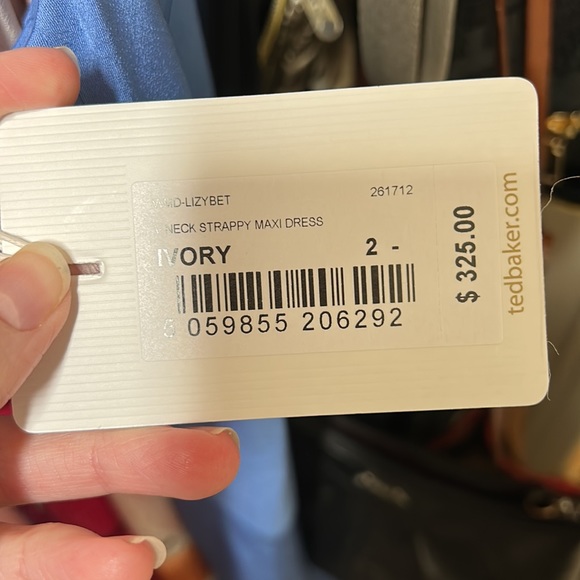 Ted Baker Blue Asymmetric Panelled Midi Slip Dress Size 6 (Ted Baker Size 2) - Picture 7 of 16